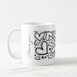 Caneca De Café I love you heart design