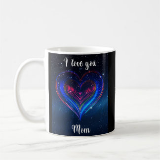 Caneca De Café I Love You Mom Galaxy Heart / Taza Galáctica Mamá