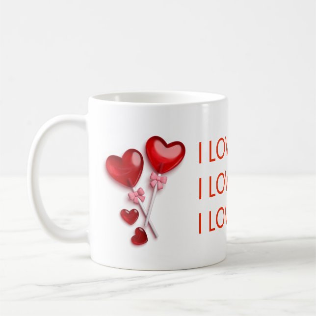 Caneca De Café I Love You Mug – Romantic Valentine's Day Gift (Esquerda)