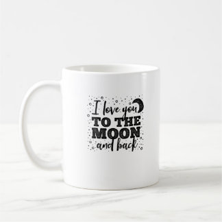 Caneca De Café I Love You To The Moon And Back Heartfelt Minimal 