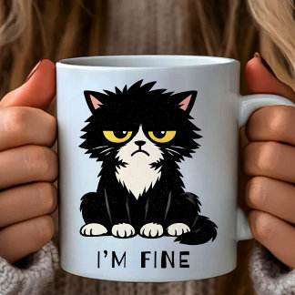 Caneca De Café I’m Fine - Funny cat mug