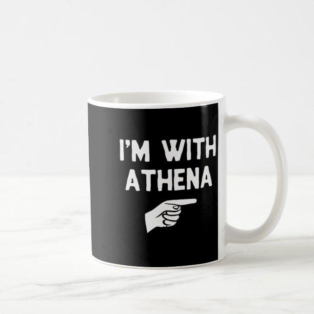 Caneca De Café I’m With Athena Funny Halloween Matching Costume  (Direita)