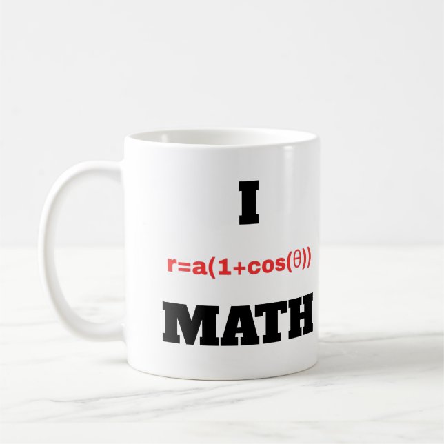 Caneca De Café I Matemática da Equação Polar (I Coração) (Esquerda)