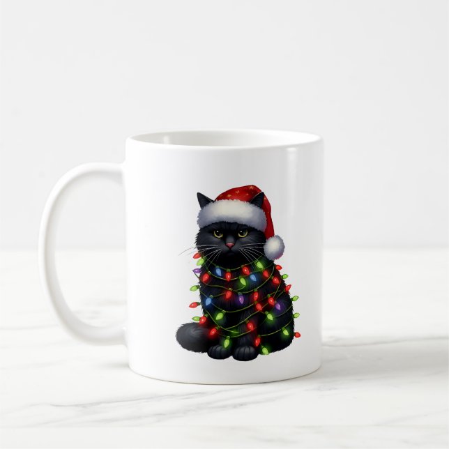 Caneca De Café "I Meowed What I Meowed" Sassy Black Cat Mug (Esquerda)