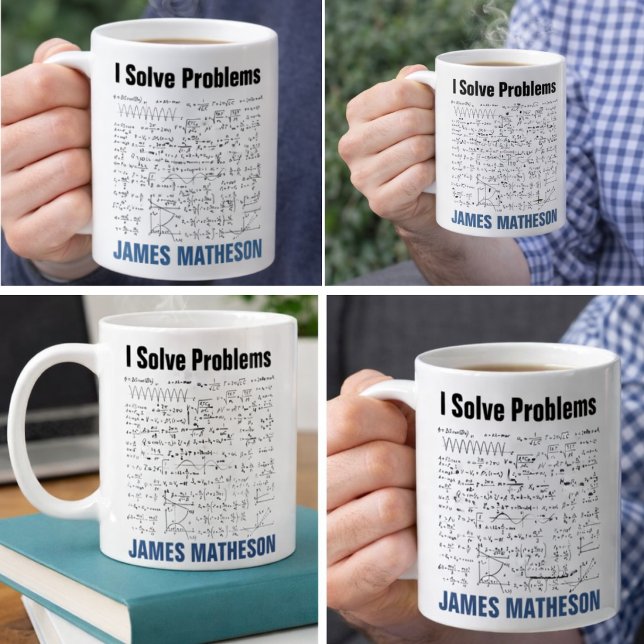 Caneca De Café I Solve Problems Funny Math Equations Personalized (I Solve Problems Funny Math Equations Personalized Coffee Mug)