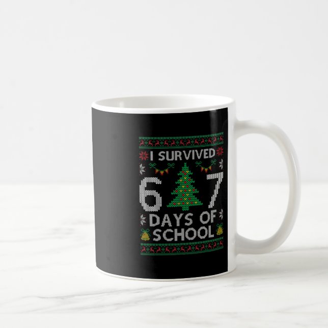 Caneca De Café I Survived 67 Days Of School Funny Six Seven Meme  (Direita)