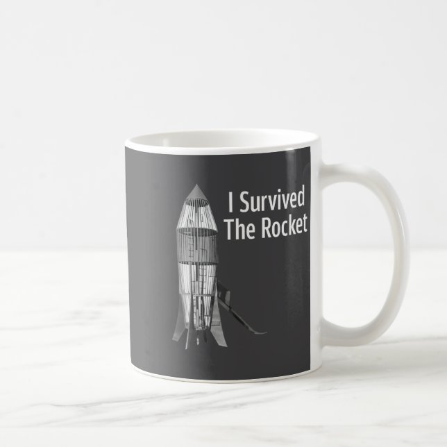 Caneca De Café I Survived The Rocket Funny Apparel  (Direita)