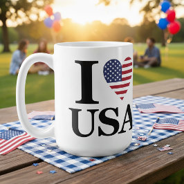 CANECA DE CAFÉ "I ❤️ USA"