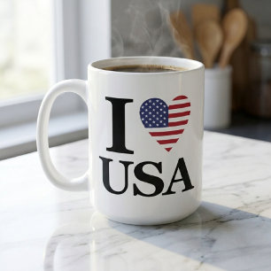 CANECA DE CAFÉ "I ❤️ USA"