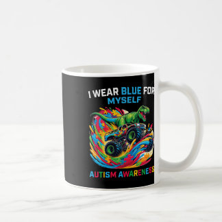 Caneca De Café I Wear Blue For Myself Autism Awareness T Rex Mons