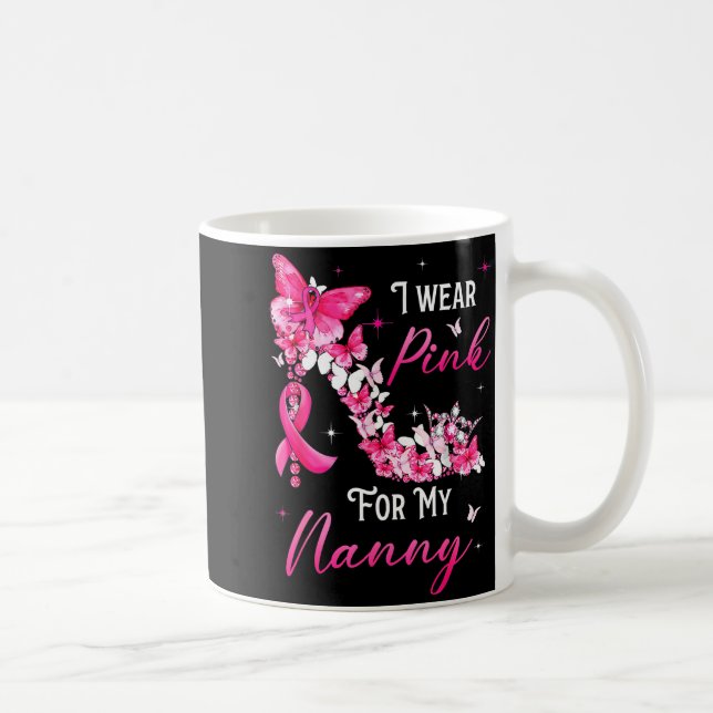 Caneca De Café I Wear Nk For My Nanny Breast Cancer Ribbon Suprt  (Direita)