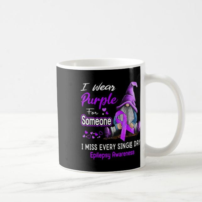 Caneca De Café I Wear Purple For Epilepsy Awareness  (Direita)