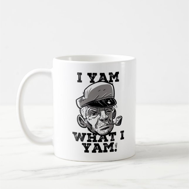 Caneca De Café I Yam What I Yam Classic Meme Design (Esquerda)