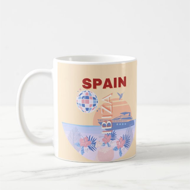Caneca De Café Ibiza, Espanha, Arte Viagem, Arte Retroativa, Past (Esquerda)