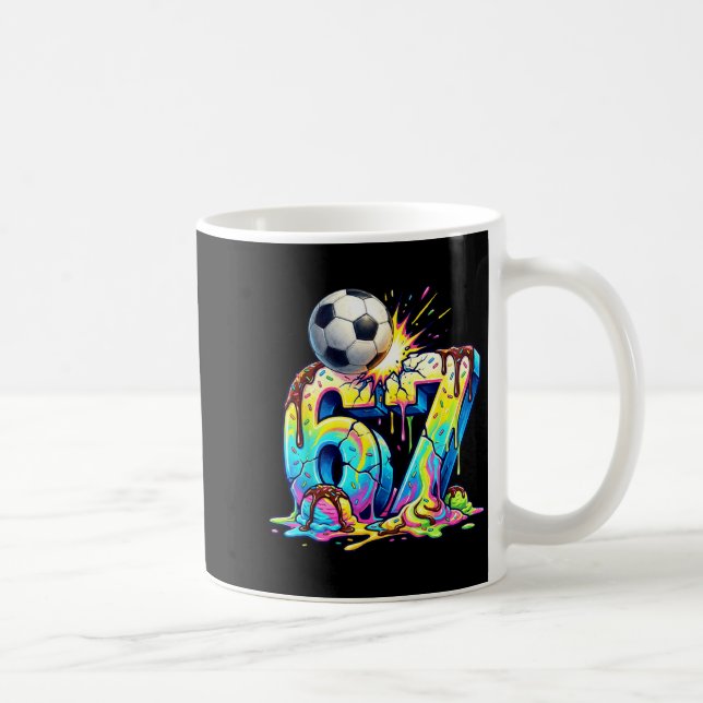 Caneca De Café Ice Cream Drip Soccer 67 Six Seven Funny Gen Alpha (Direita)