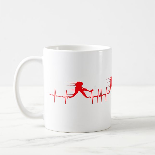 Caneca De Café Ice Hockey Pucks Hearts Heartbeat Valentines Day (Esquerda)
