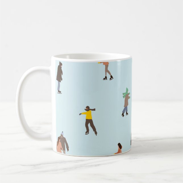 Caneca De Café Ice Skater No Lago │ Pista de gelo no Natal (Esquerda)