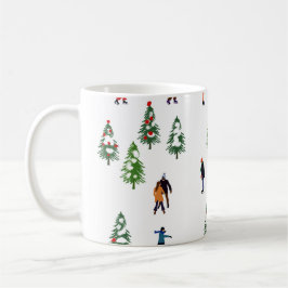 Caneca De Café Ice Skater Pine │ gelo patinando no natal