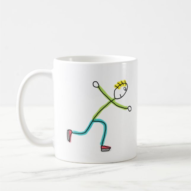 Caneca De Café Ice Skating Stickman (Esquerda)