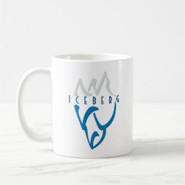 Caneca De Café Iceberg personalizado azul de arte