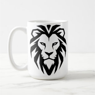 Caneca De Café Ícone de Cabeça de Leão Minimalista Moderno