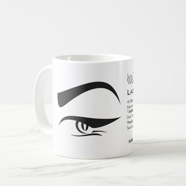 Caneca De Café Ícone de composição do retângulo preto Eyeliner la (Frente Esquerda)