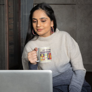 Caneca De Café Ícone de Contador Engraçado Design Icônico Persona
