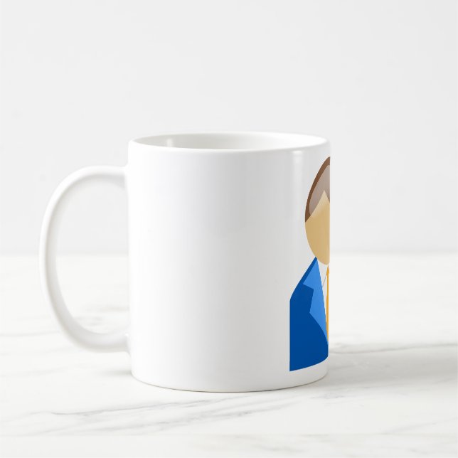 Caneca De Café Ícone de Empresário Profissional com Pasta (Esquerda)