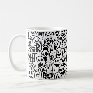 Caneca De Café Ícone de fantasma bonitinho do Halloween em vári