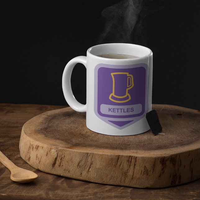 Caneca De Café Ícone de Kettles Roxo e Amarelo Moderno (Criador carregado)