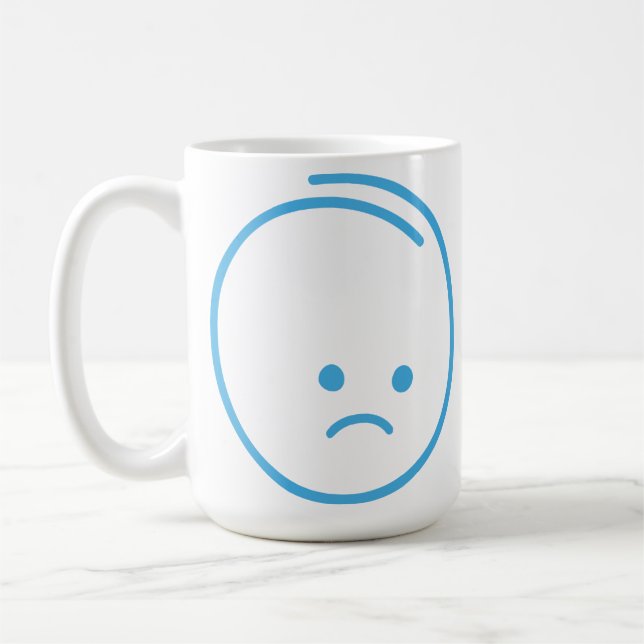 Caneca De Café Ícone de Tristeza Minimalista (Esquerda)