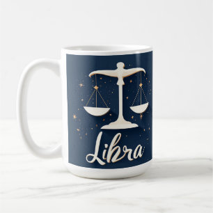 Caneca De Café Ícone do Signo Zodiacal de Libra com Escalas Equil