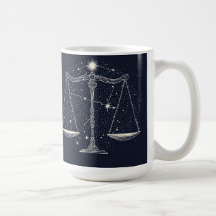 Caneca De Café Ícone do Signo Zodiacal de Libra com Escalas Equil