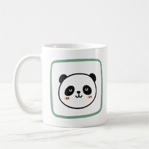 Caneca De Café Ícone gráfico minimalista de cabeça de panda