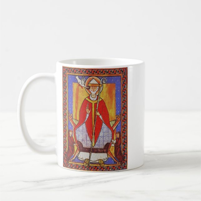 Caneca De Café Ícone Medieval de São Gregório Magno (Esquerda)
