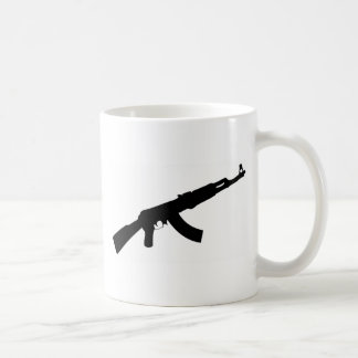 Caneca De Café ícone preto do ak 47 da arma