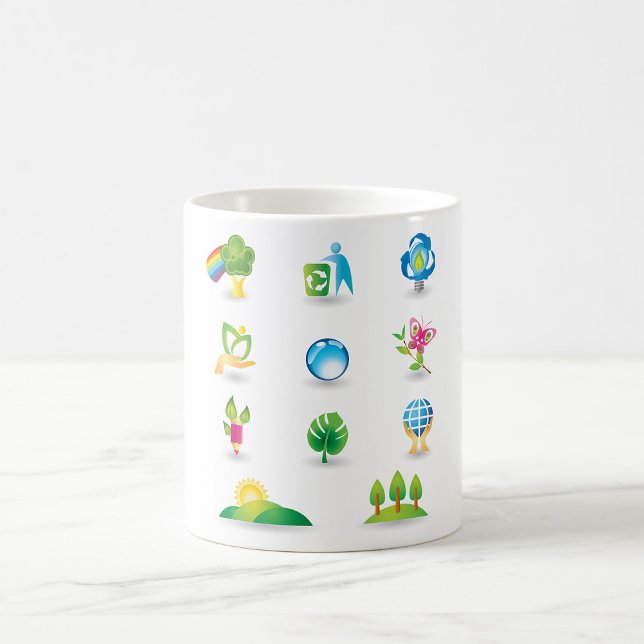 Caneca De Café Ícones da natureza (Criador carregado)