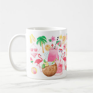 Caneca De Café Ícones de Beachy Cute Summer Fun