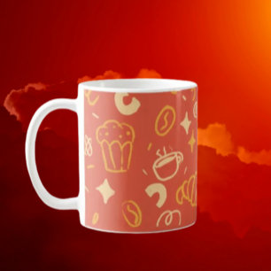Caneca De Café Ícones de Café e Sobremesa
