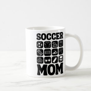 Caneca De Café Ícones de Mãe de Futebol Essencial de Futebol _2