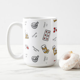 Caneca De Café Ícones de tecnologia de farmácia