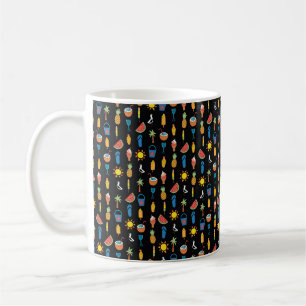 Caneca De Café Ícones de verão sem descontinuidades padrão de 
