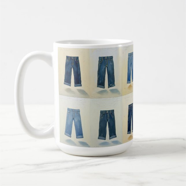 Caneca De Café Ícones índios Painterly Denim Art Denimhead (Esquerda)