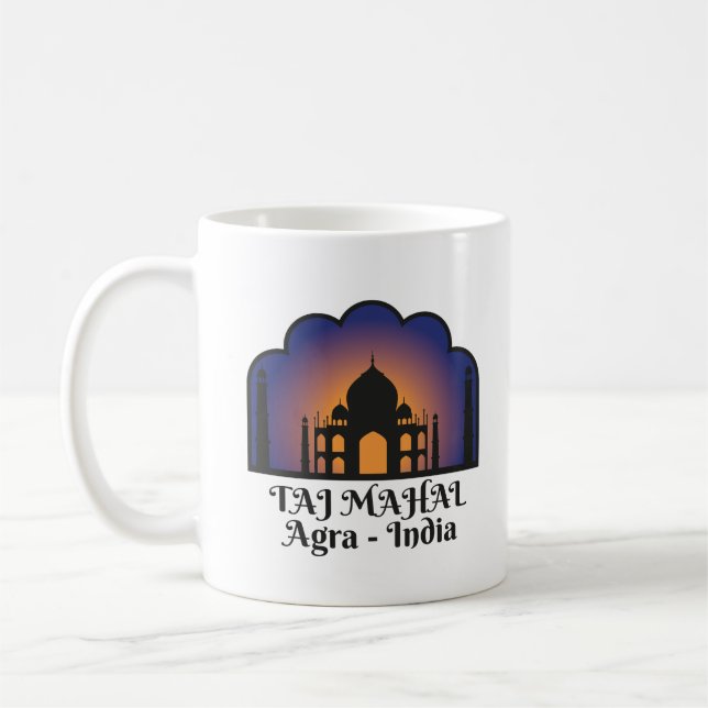 Caneca De Café Iconic Indian Landmark Taj Mahal Silhouette (Esquerda)