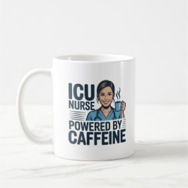 Caneca De Café ICU Nurse Powered By Caffeine Funny Nurse Coffee M