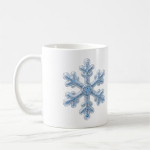 Caneca De Café Icy Blue Glitter Floco de Neve Natal