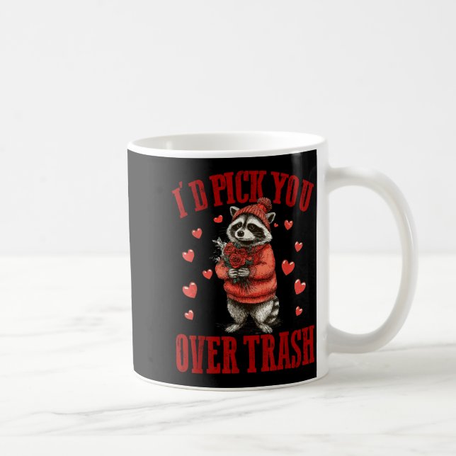 Caneca De Café I'd Ck You Over Trash Funny Raccoon Retro Valentin (Direita)