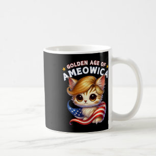 Caneca De Café Idade Dourada Da Cute Cat Gatinho Cabelo Ondulado