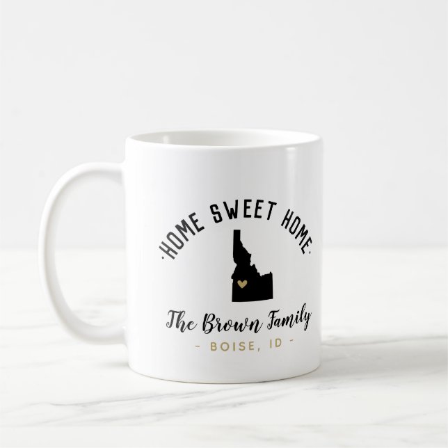 Caneca De Café Idaho Home Sweet Home Family Monograma Mug (Esquerda)