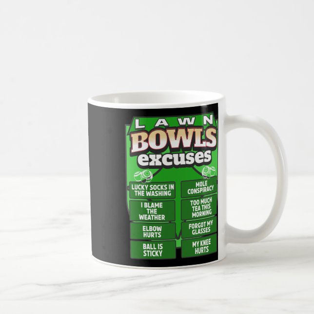 Caneca De Café Ideia engraçada de desculpas para homens e boliche (Direita)